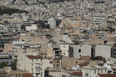 Kentleşme kavramı. Yunanistan, Europe yoğun kentsel alanlarda. Çok hafif binalar standı her diğer kapatın. Yoğun şehir, nüfus yoğunluğu gelişimi.