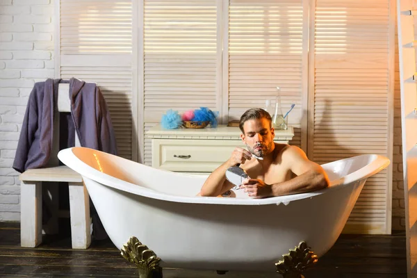 Cilt Bakımı Tedavi Tedavi Cilt Bakımı Erkek Tıraş Sabunu Yüzünüze — Stok fotoğraf