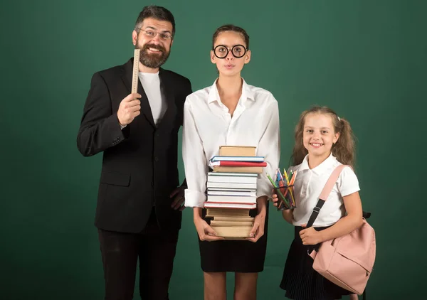 Volta Escola Escola Casa Volta Conceito Escola Mostra Professor Meninas — Fotografia de Stock