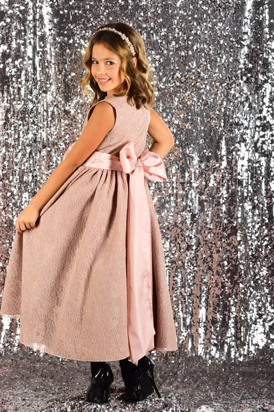 prom dress on pretty small girl. prom, party, celebration.