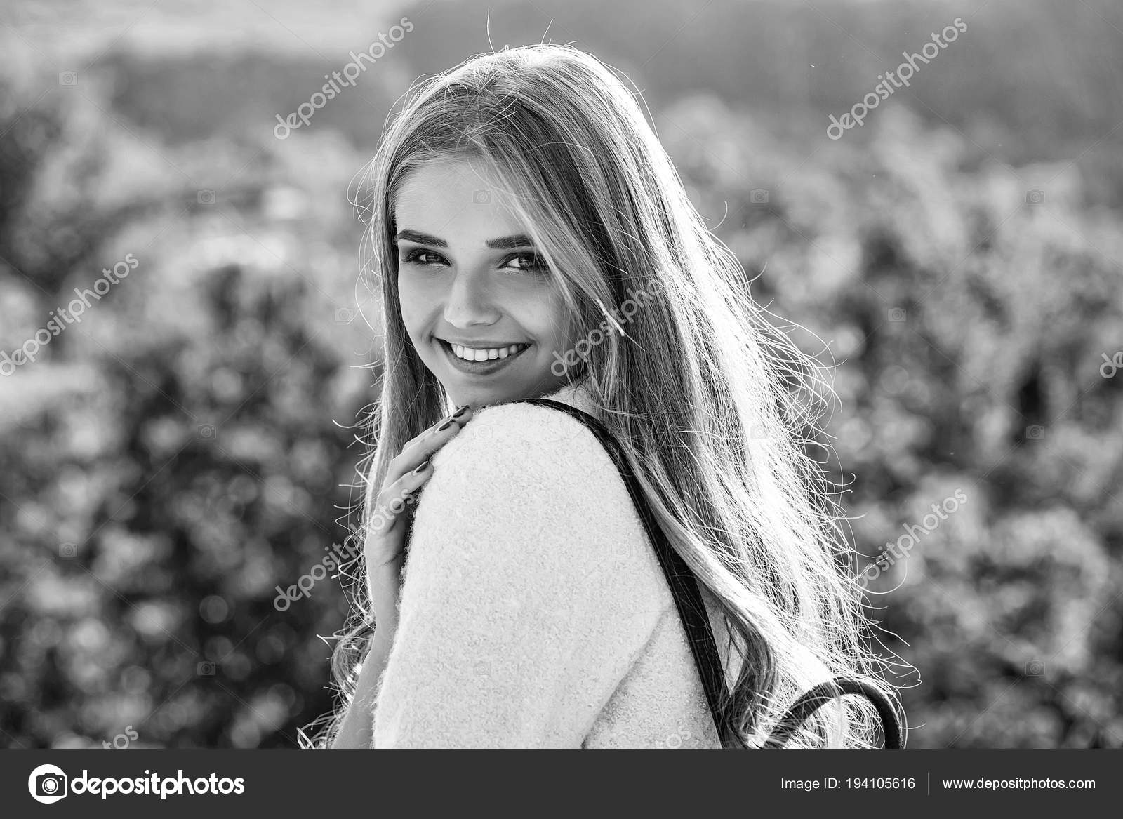 Pretty Beautiful Woman Sexy Model With Blue Eyes And Long Curly