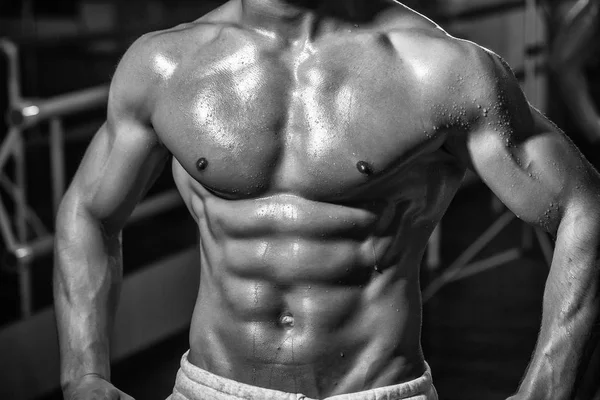 Muscular masculino molhado torso — Fotografia de Stock