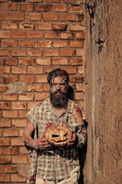 Cadılar Bayramı Balkabağı zombi adam