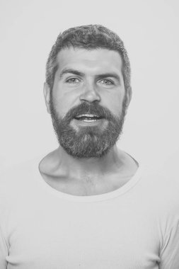 Adam ya da sakallı adam beyaz arka plan üzerinde izole.