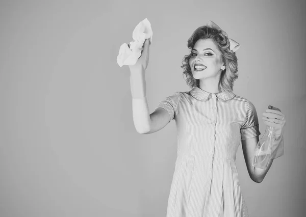 Mujer con jabón y plumero —  Fotos de Stock