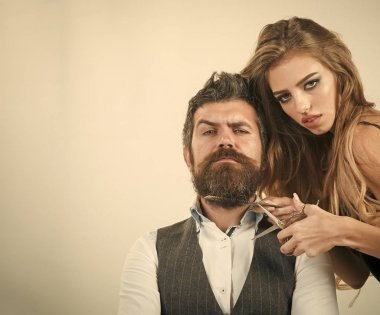 Kuaför, aşık Çift.