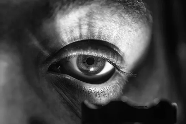Αρσενικό μάτι με το φακό — Φωτογραφία Αρχείου