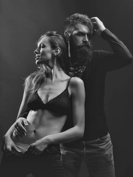 Sexy couple in studio — Stock Photo, Image