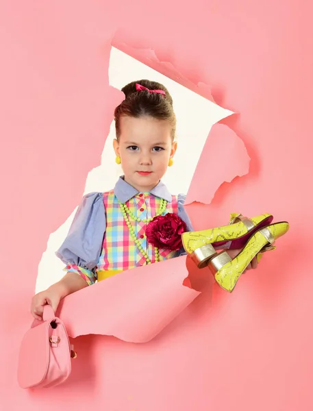 Fashion Beauty Pinup Style Childhood Fashion Retro Style — Stock Photo, Image