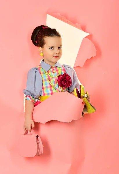 Piękno Moda Stylu Pinup Dzieciństwo Salon Piękności Fryzjerski — Zdjęcie stockowe