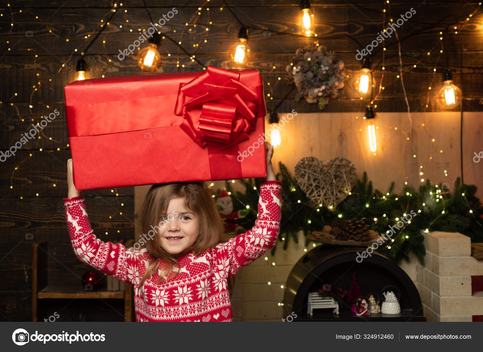 Regalo de Navidad para niños concepto de Feliz