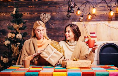 Merry christmas and Happy new year. Students party.