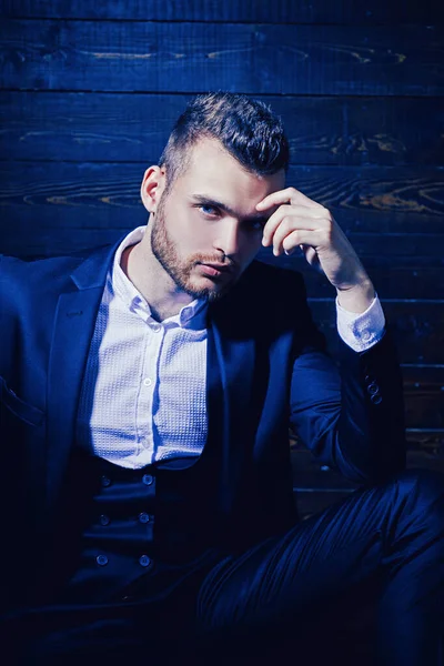 Man in classic suit shirt. Business confident. Portrait of handsome serious male model. Ambition and individuality, successful. Businessman in work.