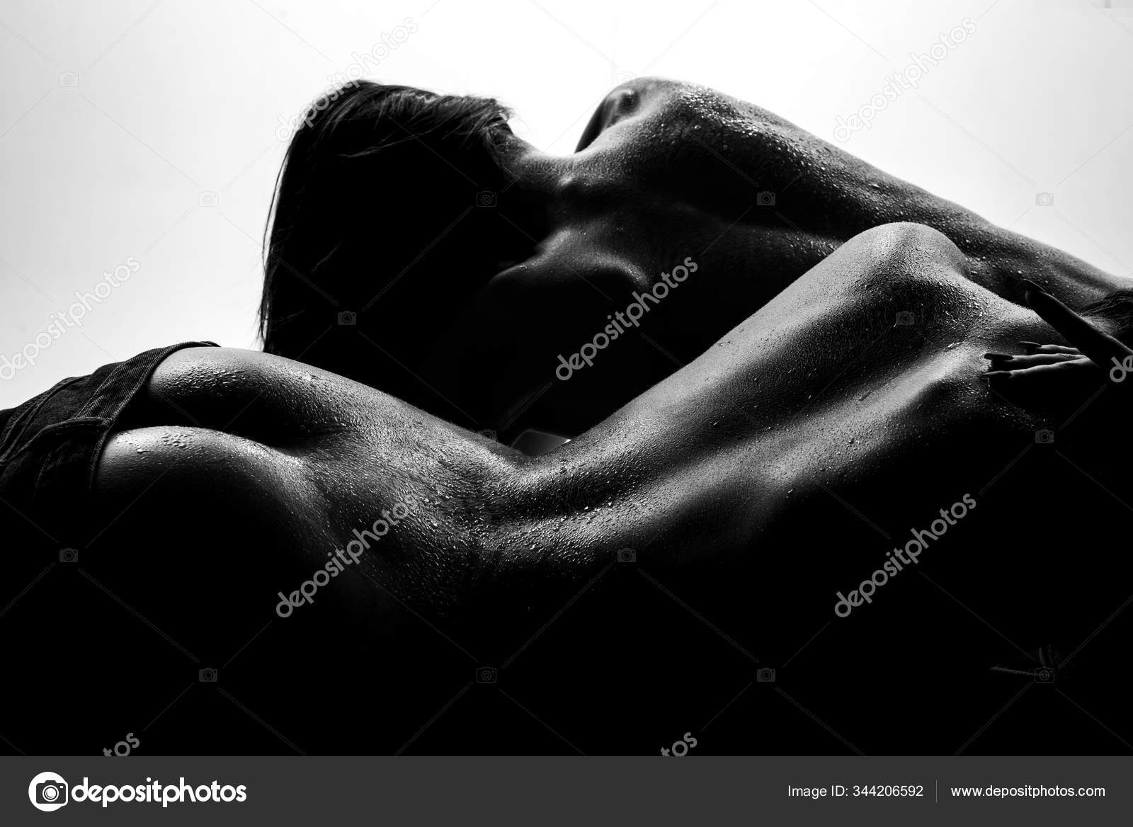 Lesbian couple posing in bed. Sex and intimacy fantasy in bedroom. Nude  fine art girls sensual sleeping and relaxing. Sensual and naked body. Art  nudes. Perfect flexible sexy body. Stock Photo by ©