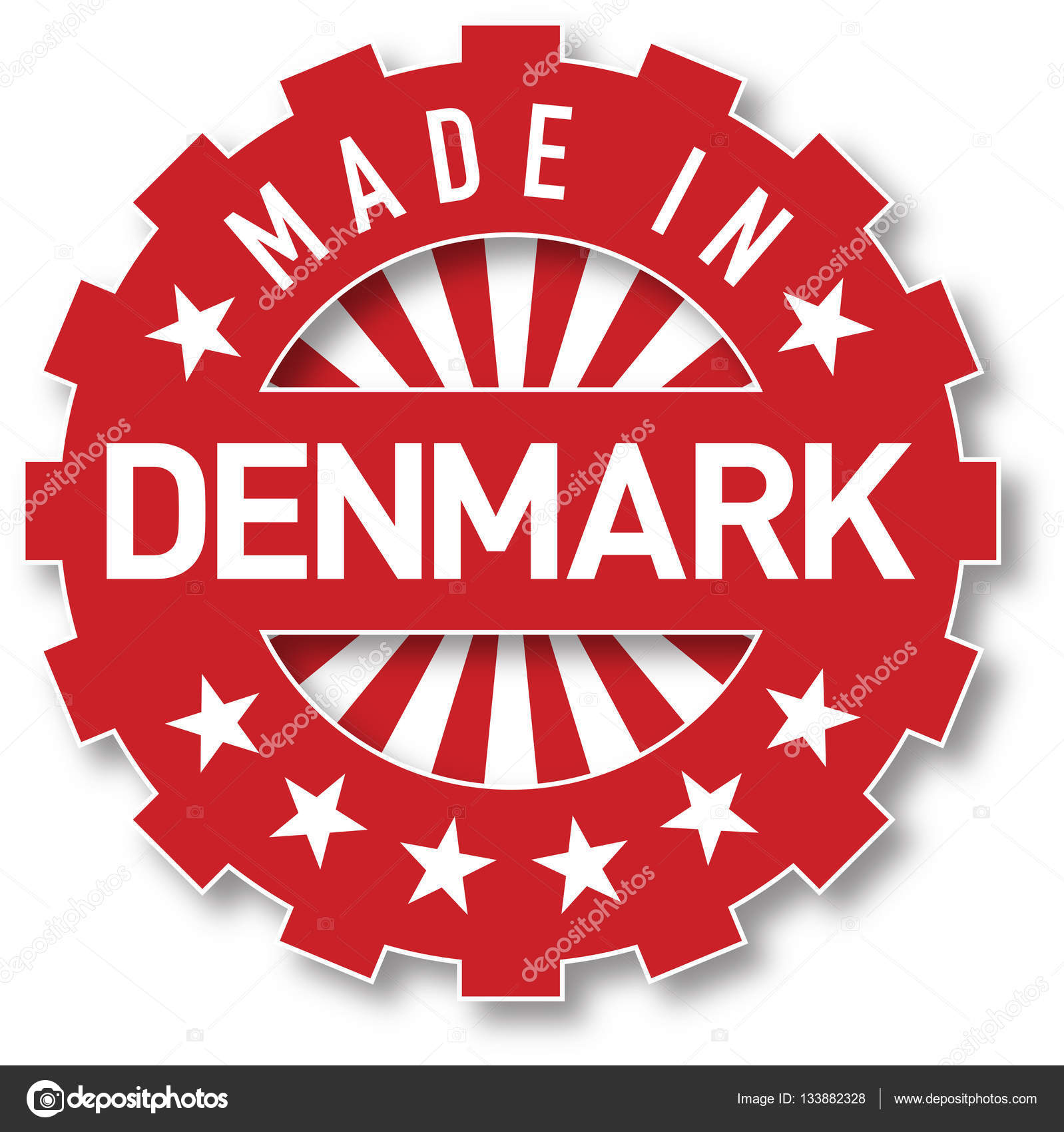 made in denmark flag color stamp stock vector klenger 133882328