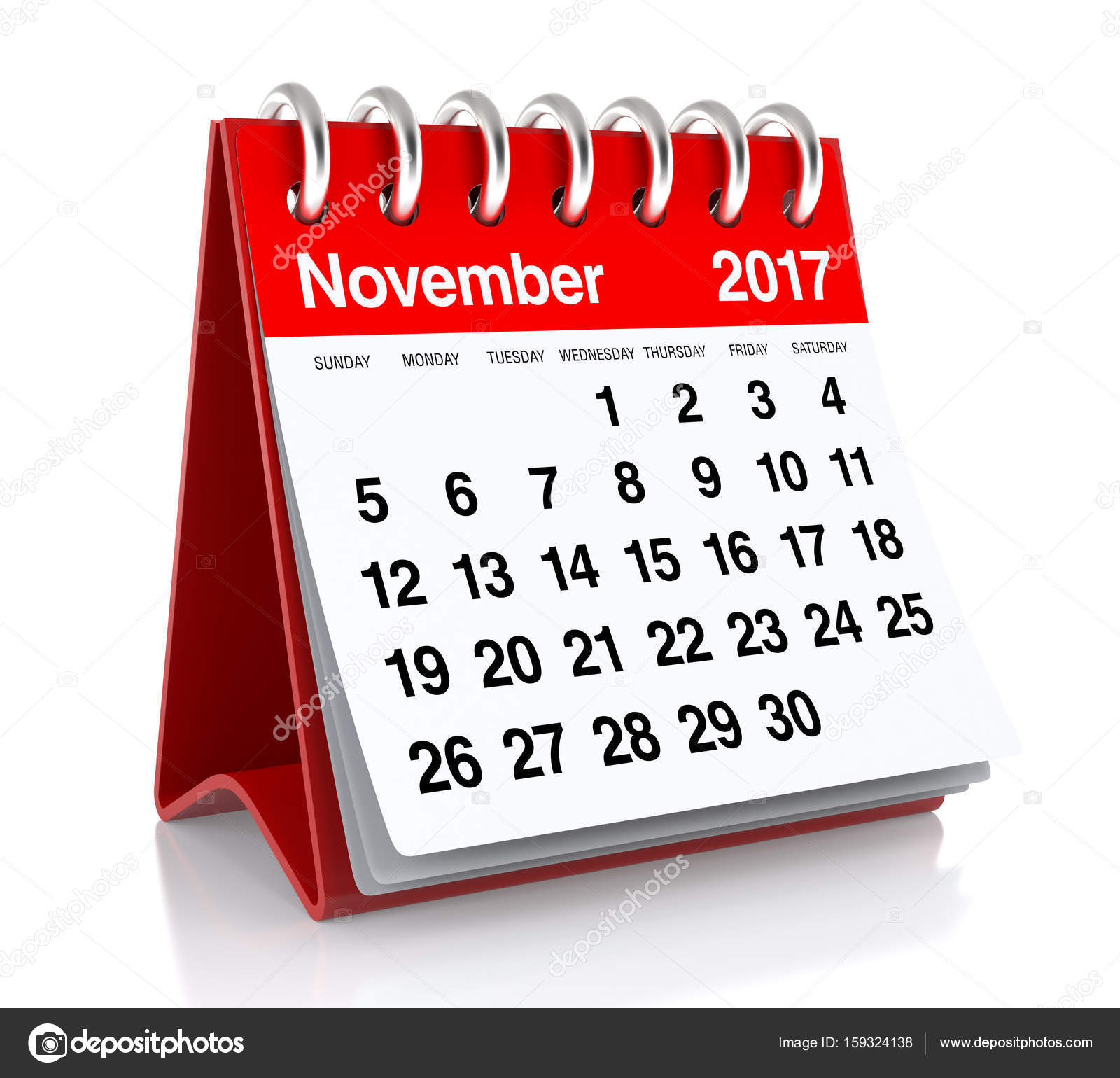 Kalender van november 2017 ⬇ Stockfoto, rechtenvrije foto door 