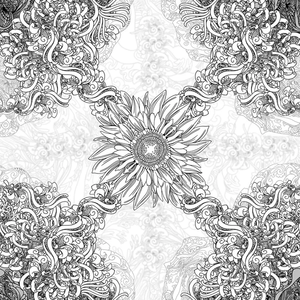 Naadloze veldboeket patroon, floral illustratie — Stockfoto