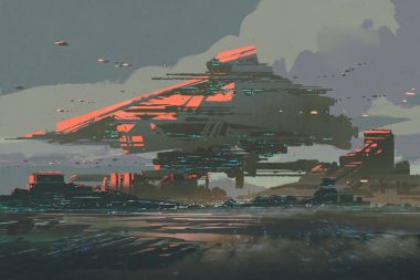 mega yapılar ile bir gezegende fütüristik koloni