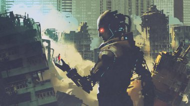 Dev fütüristik robot onun yandan kadın arıyorum