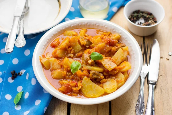 Ragoût de porc à la citrouille et pommes de terre — Photo