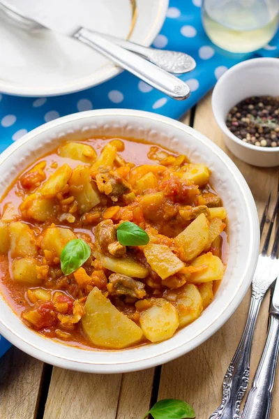 Pork stew with pumpkin and potatoes — Stock Photo, Image