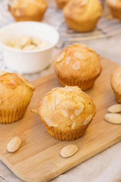 Cottage cheese muffins with almonds — Stock Photo, Image