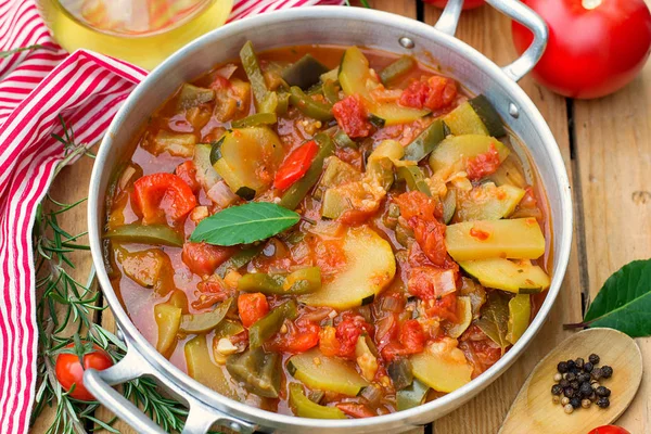 French Provencal stewed vegetable dish Ratatouille — Stock Photo, Image