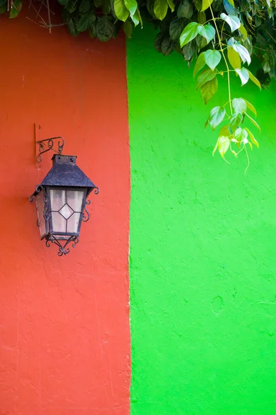Colorful Facade Wall Lantern Old Town Cartagena — Stock Photo, Image