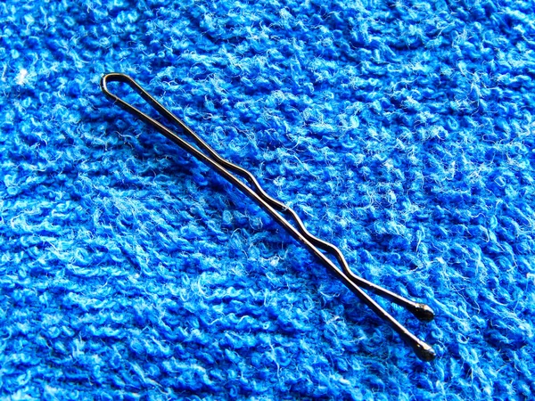 Mavi pamuk desenli saç tokası