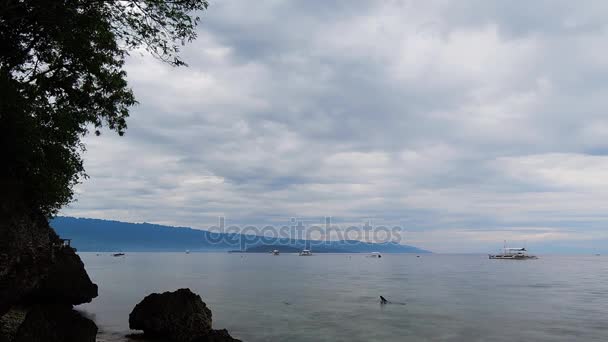 Een Ochtend Time Lapse Video Het Pangsama Strand Moalboal Cebu — Stockvideo