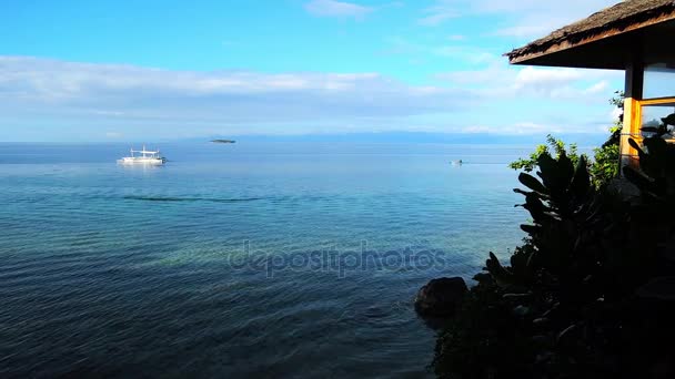 Early Morning Video Ocean Pangsama Beach Moalboal Cebu Island Local — Stock Video