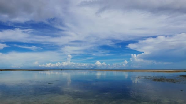 Odliv Ranní Klip Bílé Písečné Pláže San Juan Siquijor Island — Stock video