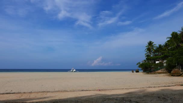 Camotes 해변에서 해안선 그리고 야자수는 비디오에서 있습니다 거기에 전통적인 — 비디오