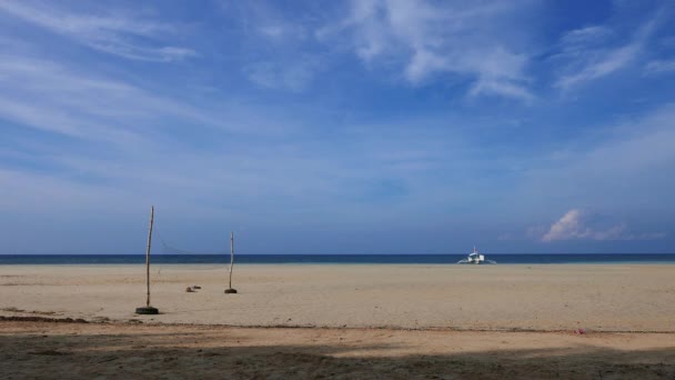 Clip Matutino Las Playas Arena Blanca Isla Camotes Una Red — Vídeo de stock