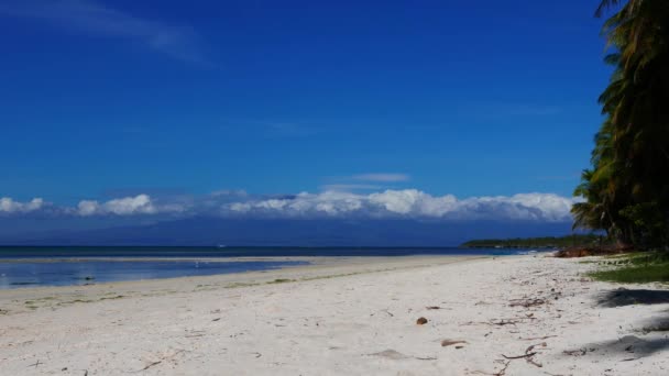 Clipe Brilhante Das Praias Areia Branca Ilha Siquijor Nuvens Baixa — Vídeo de Stock