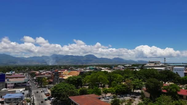 Panoramic Hyper Lapse Video Dumaguete City Skyline Facing Talinas Spanning — Stock Video