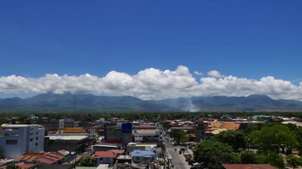 Una Vista Del Horizonte Dumaguete City Frente Monte Talinas Presentado — Vídeos de Stock