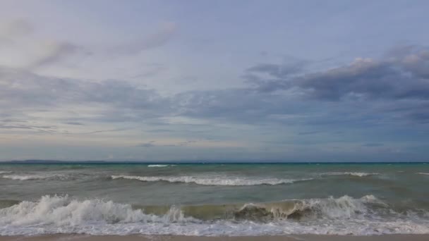 Uma Tarde Áspera Ondulada Nas Praias Areia Branca Ilha Bantayan — Vídeo de Stock