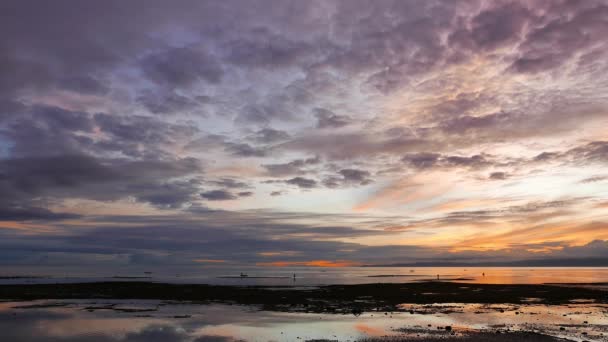 Overcast Colorful Sunrise Video Dumaguete City Shores Locals Can Seen — Stock Video