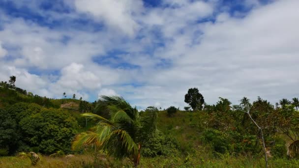 Klip Wyświetlono Chmur Niskich Wysokościach Przesuwając Manjuyod Wzgórza Negros Oriental — Wideo stockowe