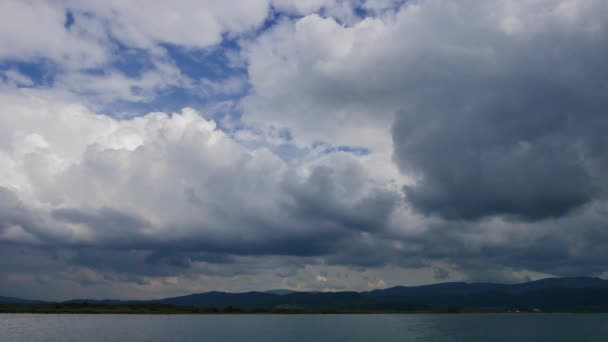 Вид Побережье Акяки Гоковский Залив Мугла Турция Тёмный Облачный Весенний — стоковое видео
