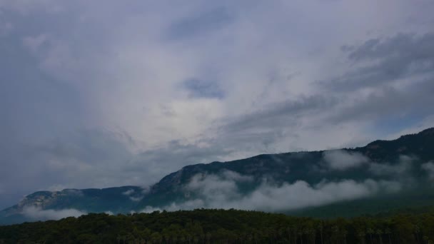 Een Bewolkte Schot Van Sakar Berg Golf Van Gokova Mugla — Stockvideo