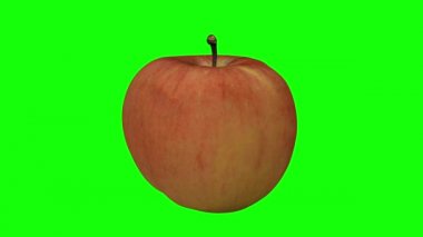 3D render (için yeşil ekran anahtarlama) yeşil arka plan üzerinde dönen bir Fuji elma. Video sorunsuz döngü.