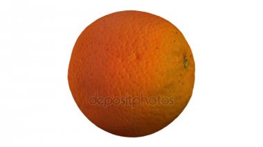 bir dönen 3d render beyaz arka plan üzerinde turuncu. Video sorunsuz döngü.