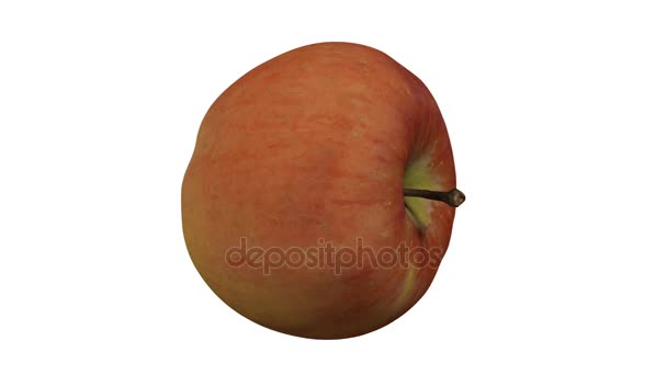 Representación Una Manzana Fuji Giratoria Sobre Fondo Blanco Vídeo Bucle — Vídeos de Stock