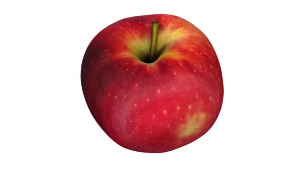 Beyaz Arka Plan Üzerinde Dönen Bir Red Delicious Apple Render — Stok video