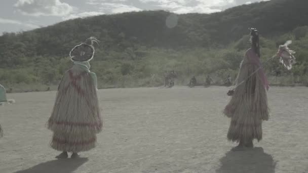 Inheemse ritueel door Pankararu Praia stam-Brazilië — Stockvideo