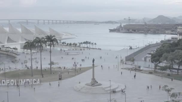 Overzicht van de Olympische stad met timelapse - Brazilië Stockvideo's