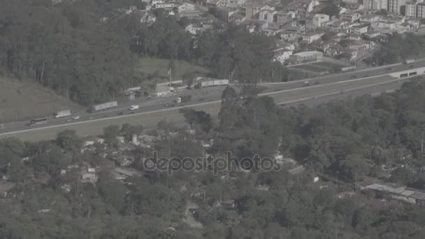 Мбаппе вид на проезжую часть в Сан-Паулу - Сан-Паулу - Бразилия — стоковое видео
