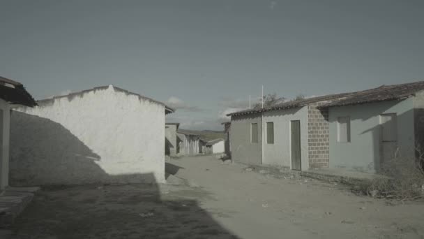 View of houses in Northeastern woods village - Brazil — Stock Video